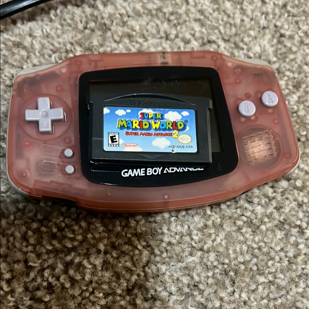 Nintendo Game Boy Advance Handheld Console Brown with Mario World 2
